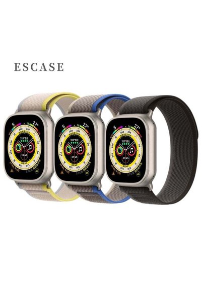 ESCASE 3-Piece Nylon Strap Titanium Black Replacement Set Compatible with App...