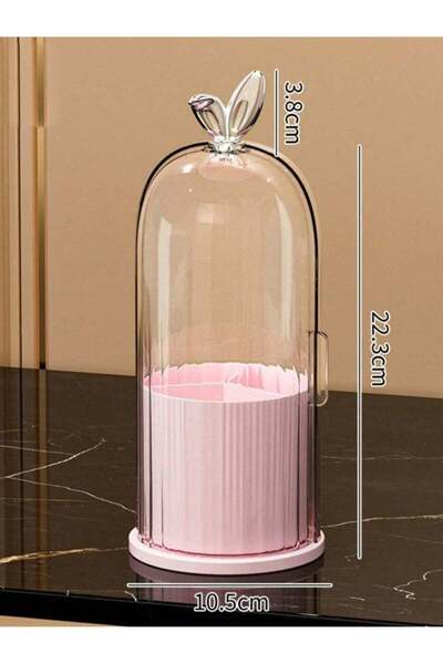 Generic 360° Rotating Makeup Organizer with Lid – Dustproof Cosmetic Storage ...