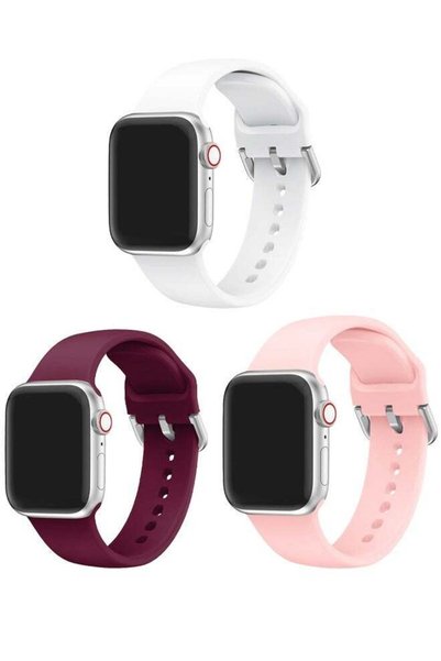 HablTech 3 Pcs Classic Silicone Band Compatible with Apple Watch 38mm/40mm/41...