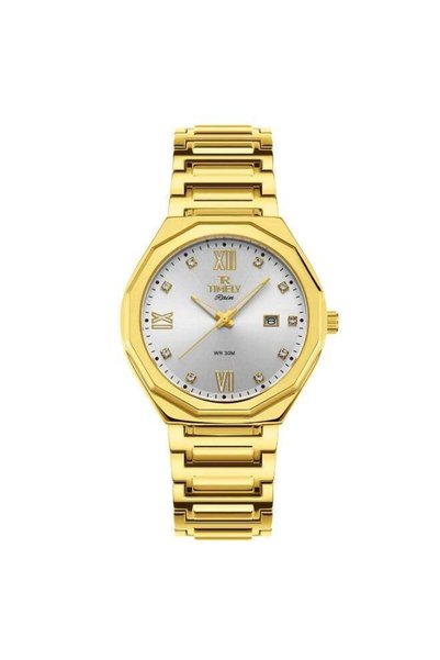 TR TIMELY RAIN Men's Quartz Classic Wrist Watch Silver Stainless Steel Sliver...