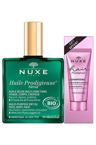 Nuxe Set Huile Prodigieuse Néroli BIO 100 ml + Șampon Hair Prodigieux 30 ml, ...