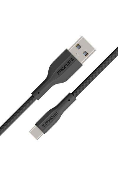 Promate USB to USB-C Cable, 2 Meters Long, Durable Silicone Type-C Charging C...