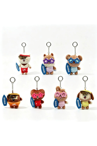 Choice bt 121-127 BT 21 Keychain Plush beach Chimmy Tata Anime Peripheral Car...