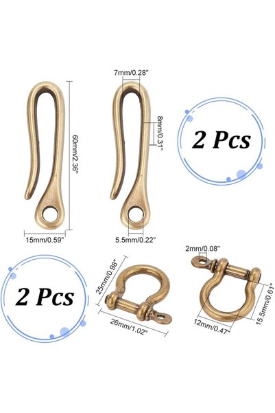 Choice AECH04-00395 2 Sets Fish Hook Key Chains Antique Bronze Key Rings Wall...