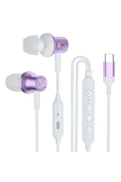 BABONA Type-C Wired Voice-Changing Earphones, Intra-Auricular Karaoke Buds wi...