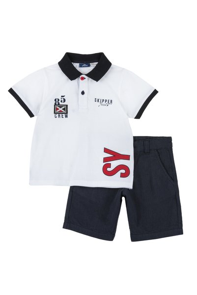 Chicco Costum copii Chicco, tricou si pantaloni, alb 2, 75567-64MC