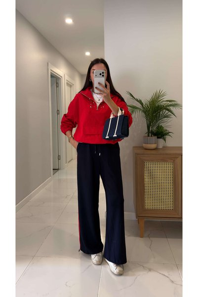 BİRCANÇİL Jonte Red Kangaroo Pocketed Stone-Embellished Suit
