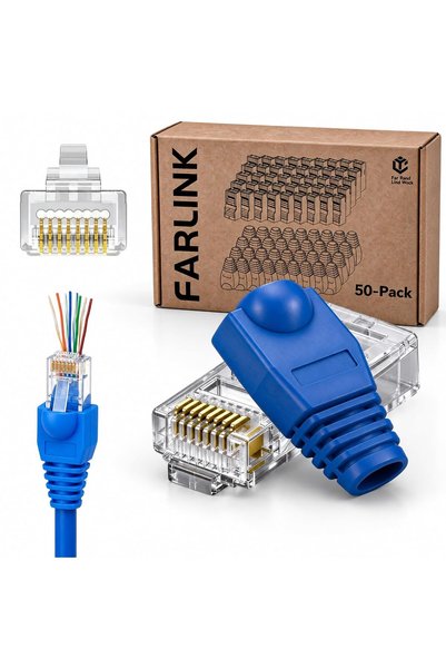 GENERAL موصلات FARLINK RJ45 المحمية مع أغطية واقية لكابلات الإيثرنت