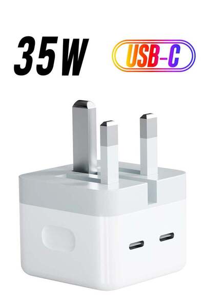 MMG قابس USB C، شاحن سريع مزدوج USB C بقوة 35 واط، محول طاقة لهواتف آيفون 15/...