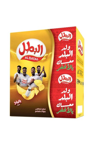 Al Batal رقائق الملح، عبوة 23 جرام، تحتوي على 12 قطعة.