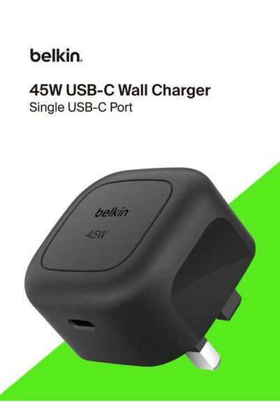 Belkin Compact Wall Charger 45W, USB-C Power Delivery Fast Charging for Apple...