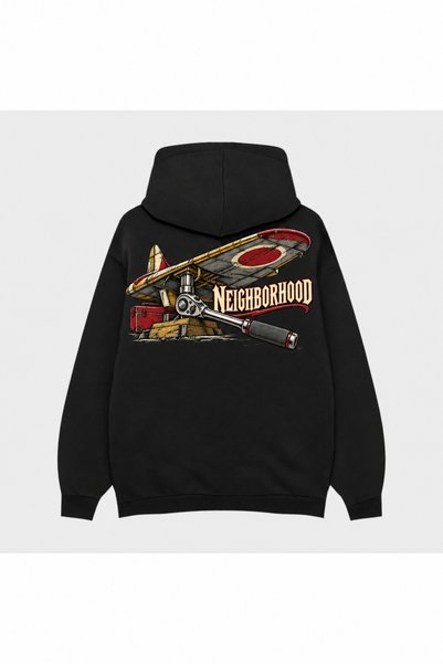 SVART WEAR Neighborhood Deep Print Black Hoodie
