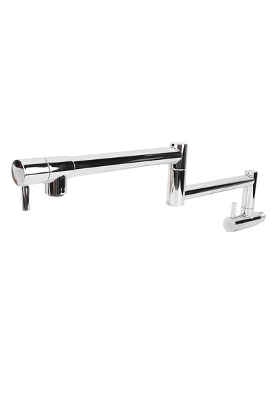 LUOCUTE Brushed Pot Filler Faucet, Wall Mount Stainless Steel Commercial Kitc...