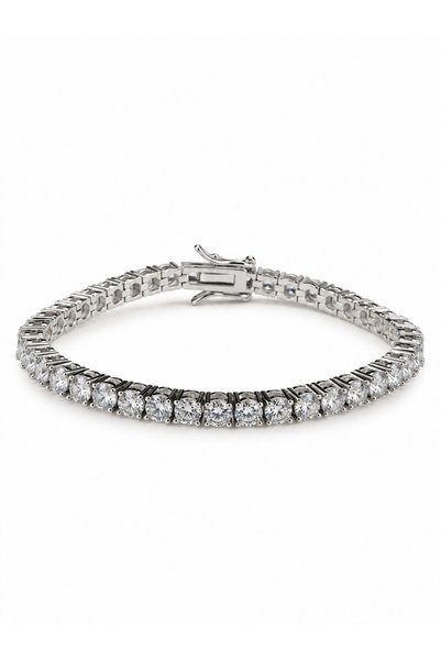 Sacha Accessories Round Cut Stone Silver Waterway Bracelet