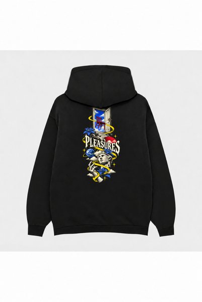 SVART WEAR Pleasures Silent Orbit Printed Black Hoodie