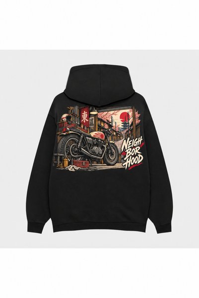 SVART WEAR Neighborhood Parallel World Printed Black Hoodie