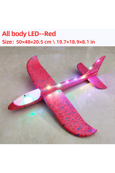 Choice Full LED Red 50cm 50/33CM Big Flash Glider Foam Plane Hand Throw Light...