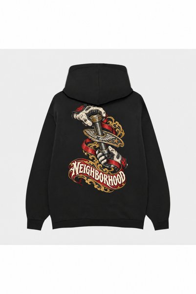 SVART WEAR Neighborhood Cityscape Print Black Hoodie