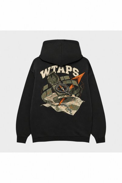 SVART WEAR Wtaps First Movement Cut-Out Black Hoodie
