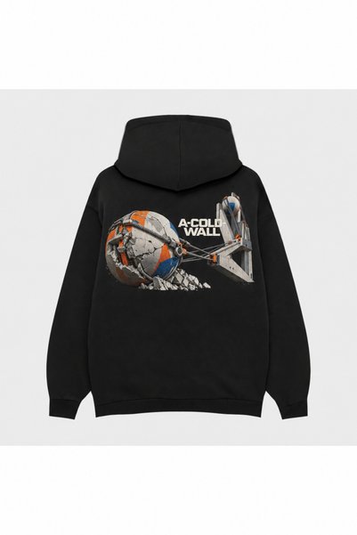 SVART WEAR A-Cold-Wall Light Line Printed Black Hoodie