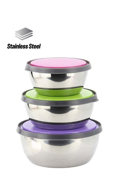 sharpdo 3 Piece Crisper Food Container Set Silver/Green/Purple