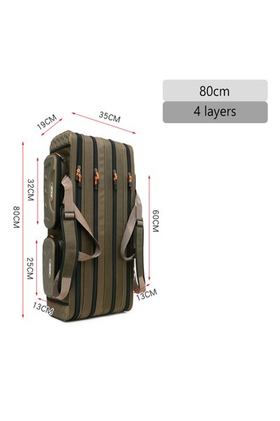 Choice 4 layer 80cm Multifunctional Fishing Rod Bag Spinning 2/3/4 Layers 80-...