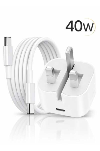 GENERAL شاحن آيفون من AFQIX، شاحن آيفون سريع بقوة 40 واط، شاحن USB-C سريع بتق...