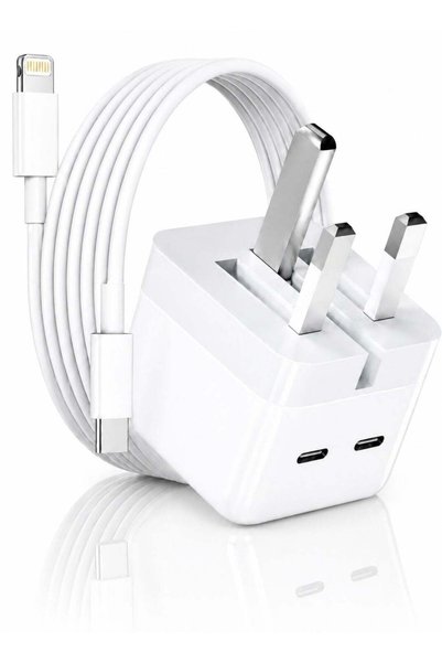 GENERAL شاحن سريع AFQIX للآيفون بقوة 35 واط |   منافذ USB Type-C مزدوجة 3.0 م...