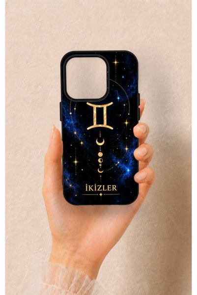 Vip Case غطاء سيليكون مزخرف بتصميم برج الجوزاء، متوافق مع هاتف iPhone 15 Pro.
