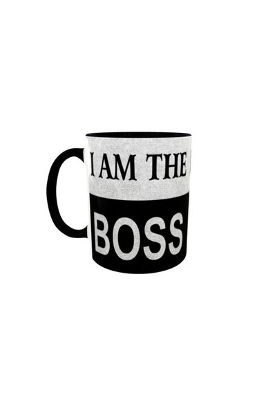 gift shop Cana personalizata I am the boss! din ceramica 330ml