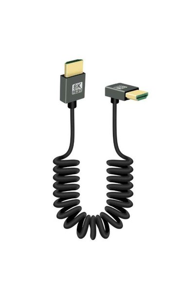 Chabeia كابل HDMI 2.1 ملتوي بزاوية 90 درجة، قصير، يدعم دقة 8K، بسرعة نقل بيان...
