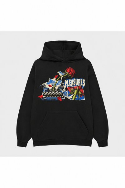 SVART WEAR Pleasures Flow Point Cut Printed Black Hoodie