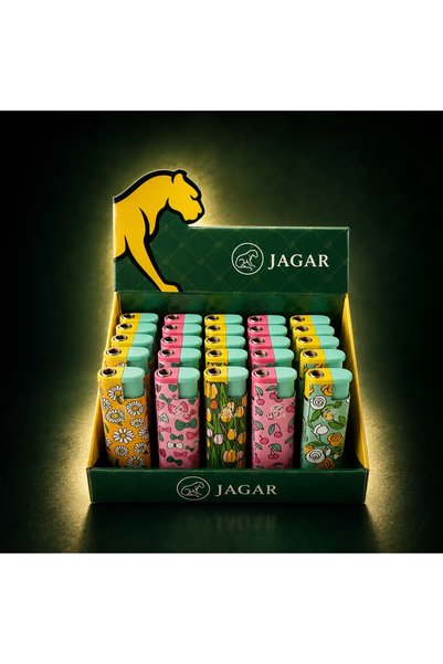 jagar Çiçek Desenli Pastel Renk Çakmak 25'li Kutu