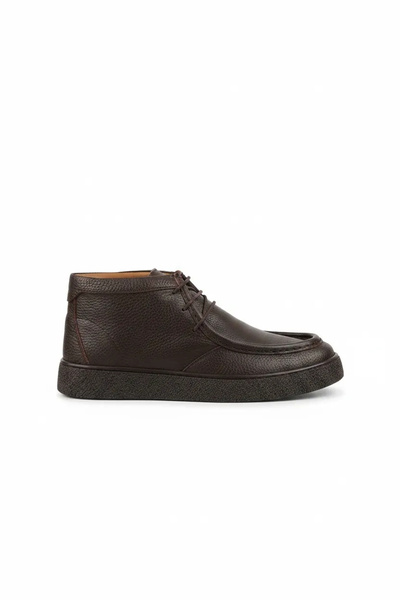 Gondol Men's Genuine Leather Casual Derby Ankle Boots Cz.100 Brown.