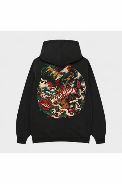 SVART WEAR Wacko Maria Deep Cut Printed Black Hoodie
