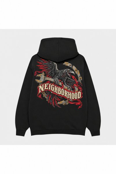 SVART WEAR Neighborhood Open Horizon Print Black Hoodie