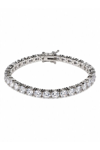 Sacha Accessories Large Round Stone Silver Waterway Bracelet