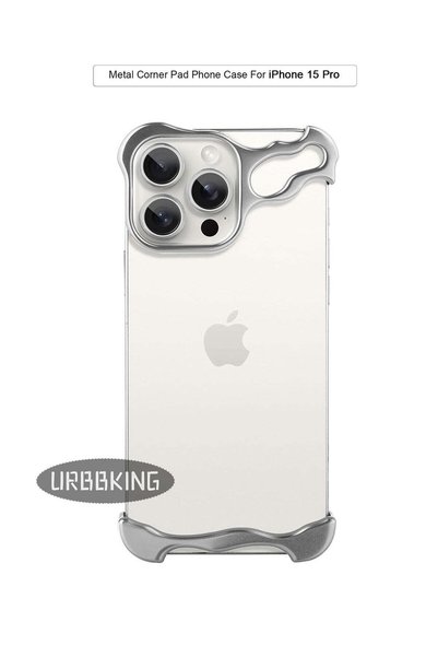 URBBKING غطاء هاتف آيفون 15 برو بتصميم معدني بدون إطار، مقاوم للصدمات والسقوط...