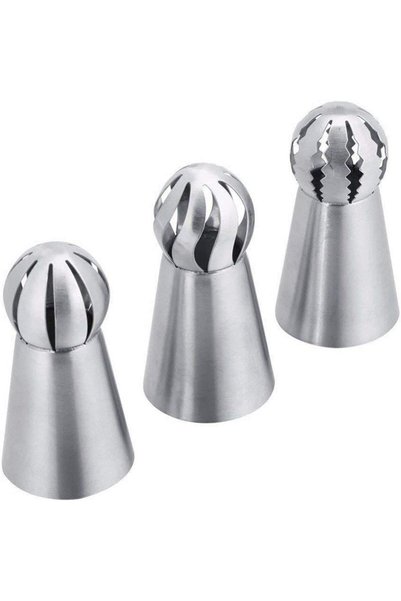 Generic Brand Set de 3 duze rusești din oțel inoxidabil, accesoriu de patiser...