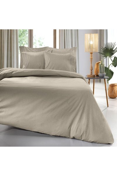 Guy Laroche Bed Sheet Color Plus Taupe Υπέρδιπλo