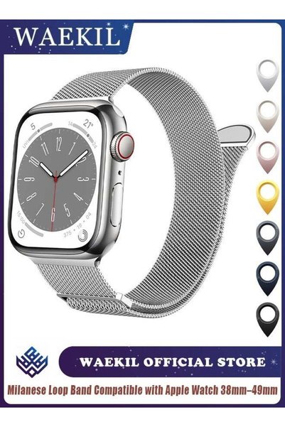 WAEKIL Original Milanese Loop Band Compatible with Apple Watch 38mm–49mm – Ad...