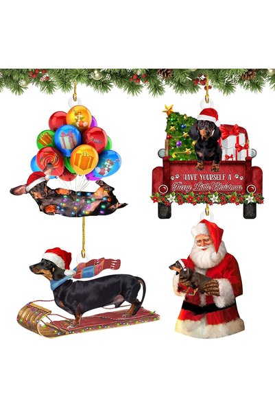 Generic Brand Decorațiuni pentru bradul de Crăciun - 4 ornamente suspendate a...