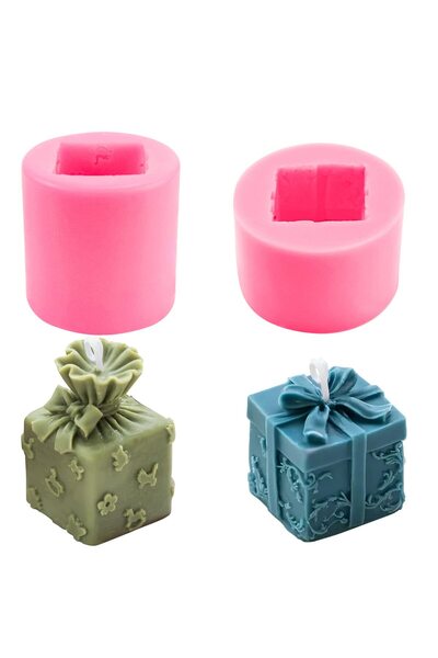 Generic Brand Set de 2 matrițe 3D din silicon pentru lumânări, matriță pentru...