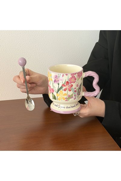 Generic Brand كوب سيراميك فاخر، هدية مثالية للفتيات، كوب ماء أنيق وعملي.