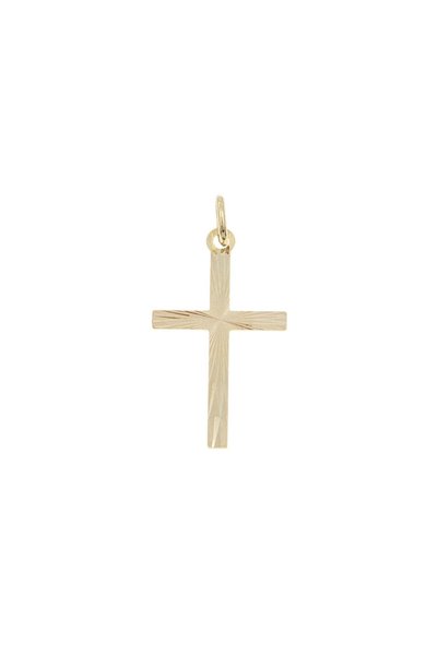Bijuteria SORELLY Pandantiv cruce din aur de 14k, design striat