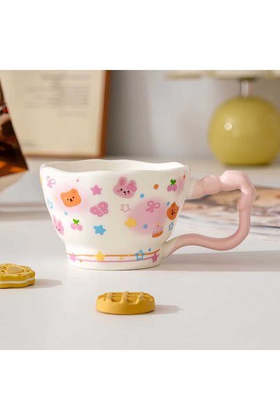 Generic Brand كوب سيراميك لطيف للقهوة والحليب، هدية مثالية لتناول الإفطار في ...