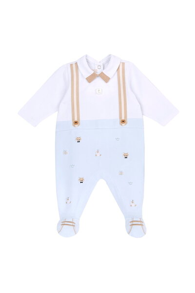Chicco Salopeta bebelusi Chicco, Alb Cu Bleu, 27091-66MFCI