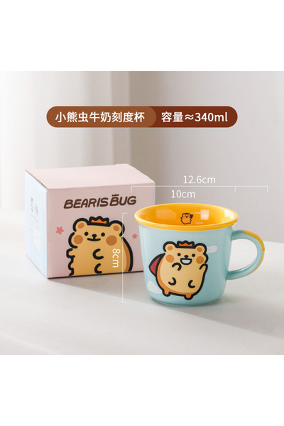 Generic Brand Ceramic Milk Mug with Measurements for Water Home