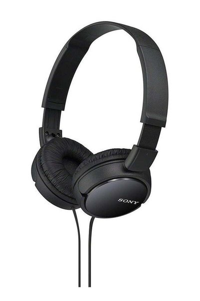 Sony سماعات رأس سلكية MDR-ZX110 بيضاء اللون، توضع على الأذن