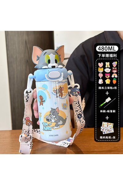 Generic Brand Kids Insulated Straw Water Bottle for School Kindergarten Portable